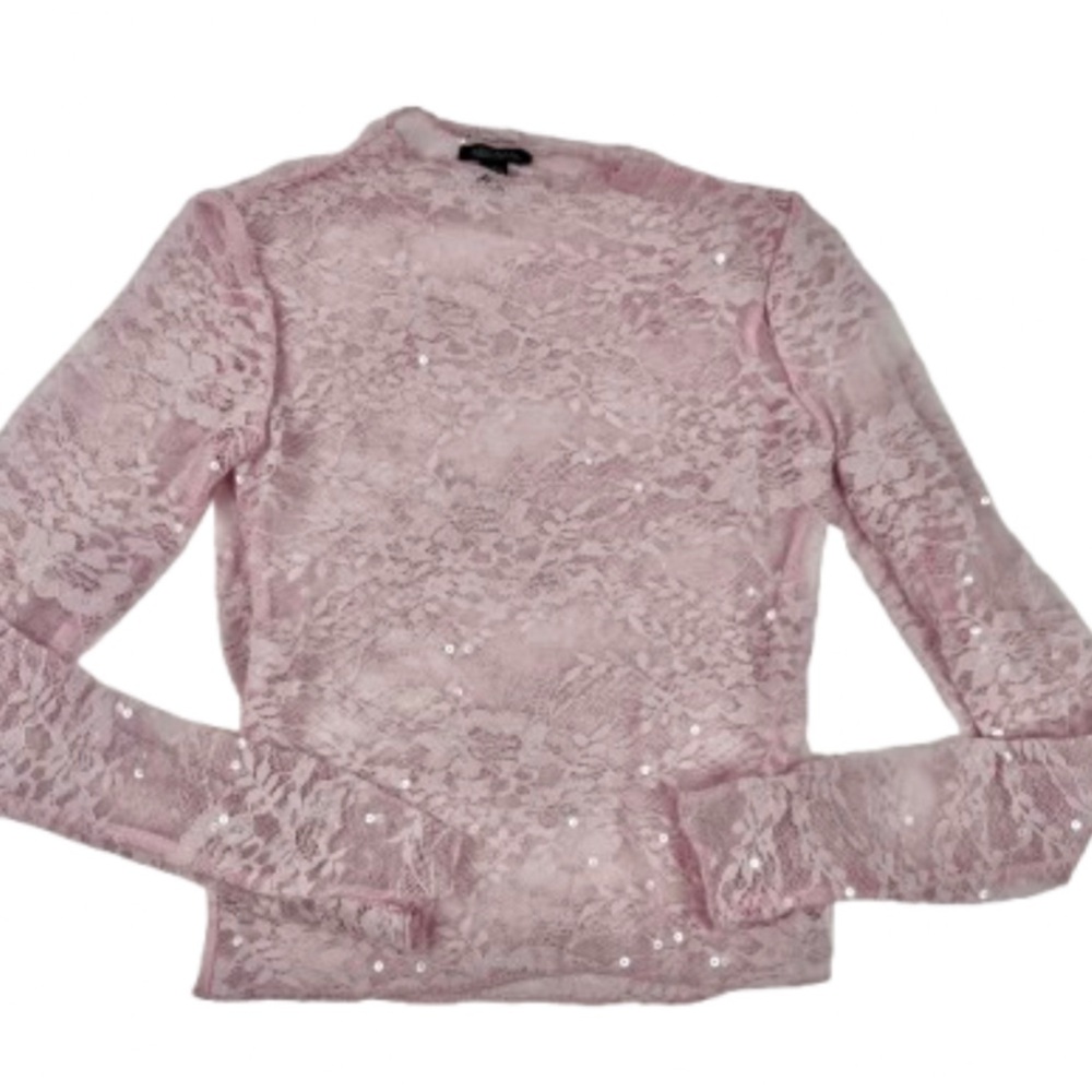 Pink Lace Long Sleeve Top